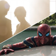 Neo and Trinity as they appear in The Matrix Resurrections, and Spider-Man's Iron Spider suit in No Way Home.